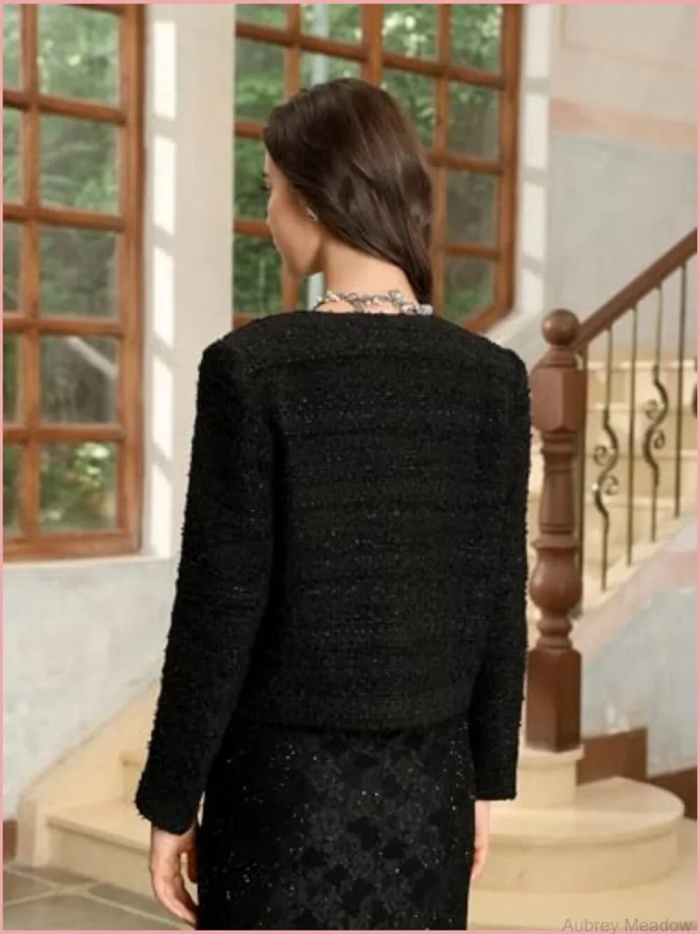 Cropped Tweed Blazer Woolen Boucle Jacket